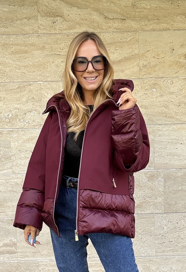 Tymon kabát bordó – Innova Fashion